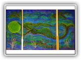 Mermaid Triptych2x50x20 1x50x40cm