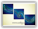 Blue Ammonite Triptych 3x30x30 